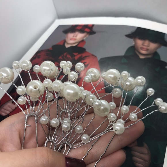 Set of Pearl Hairpins Wedding Party - Picture 4 of 6
